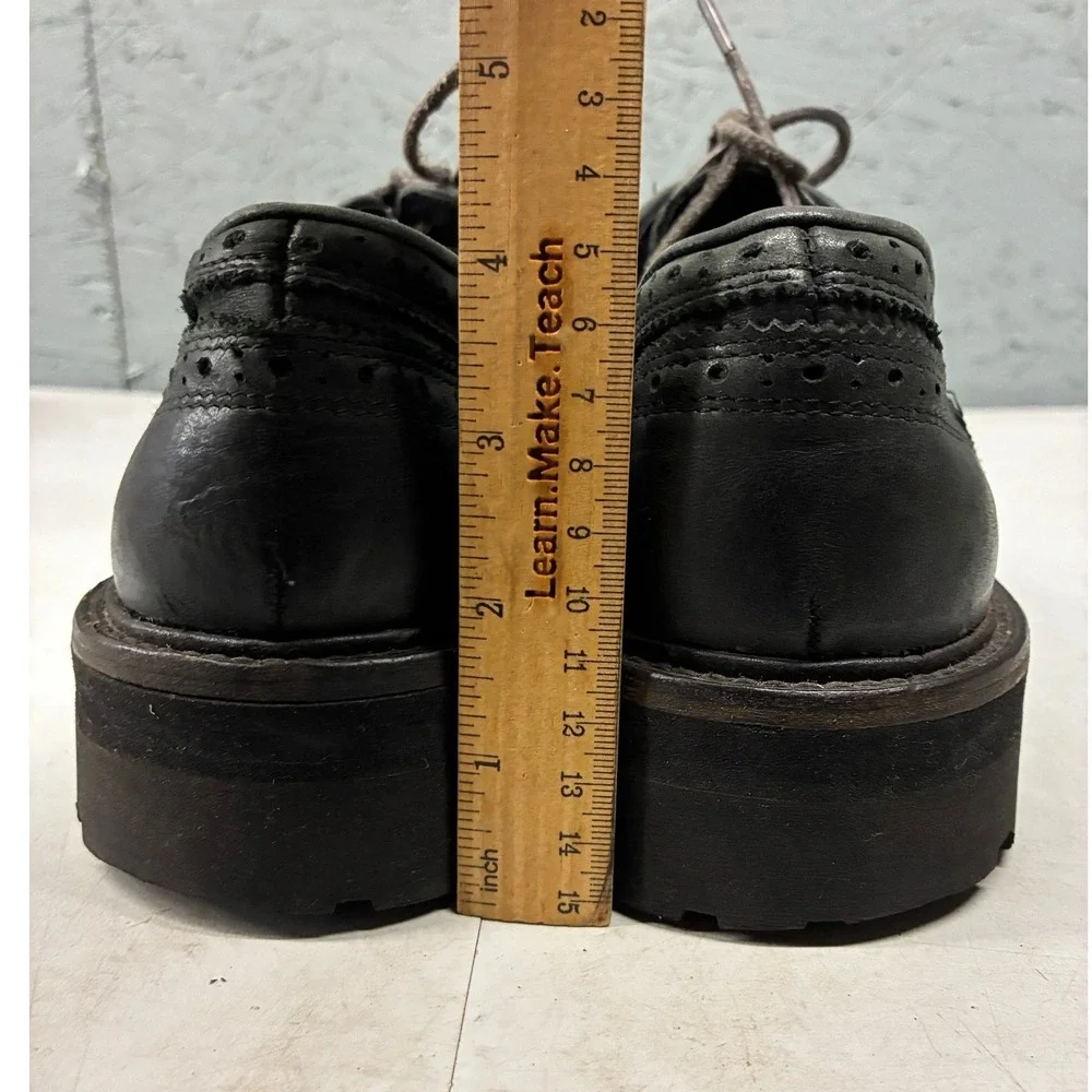AllSaints Escher Brogues Oxford Shoes Mens 10 Black Wingtip Lug Sole Chunky